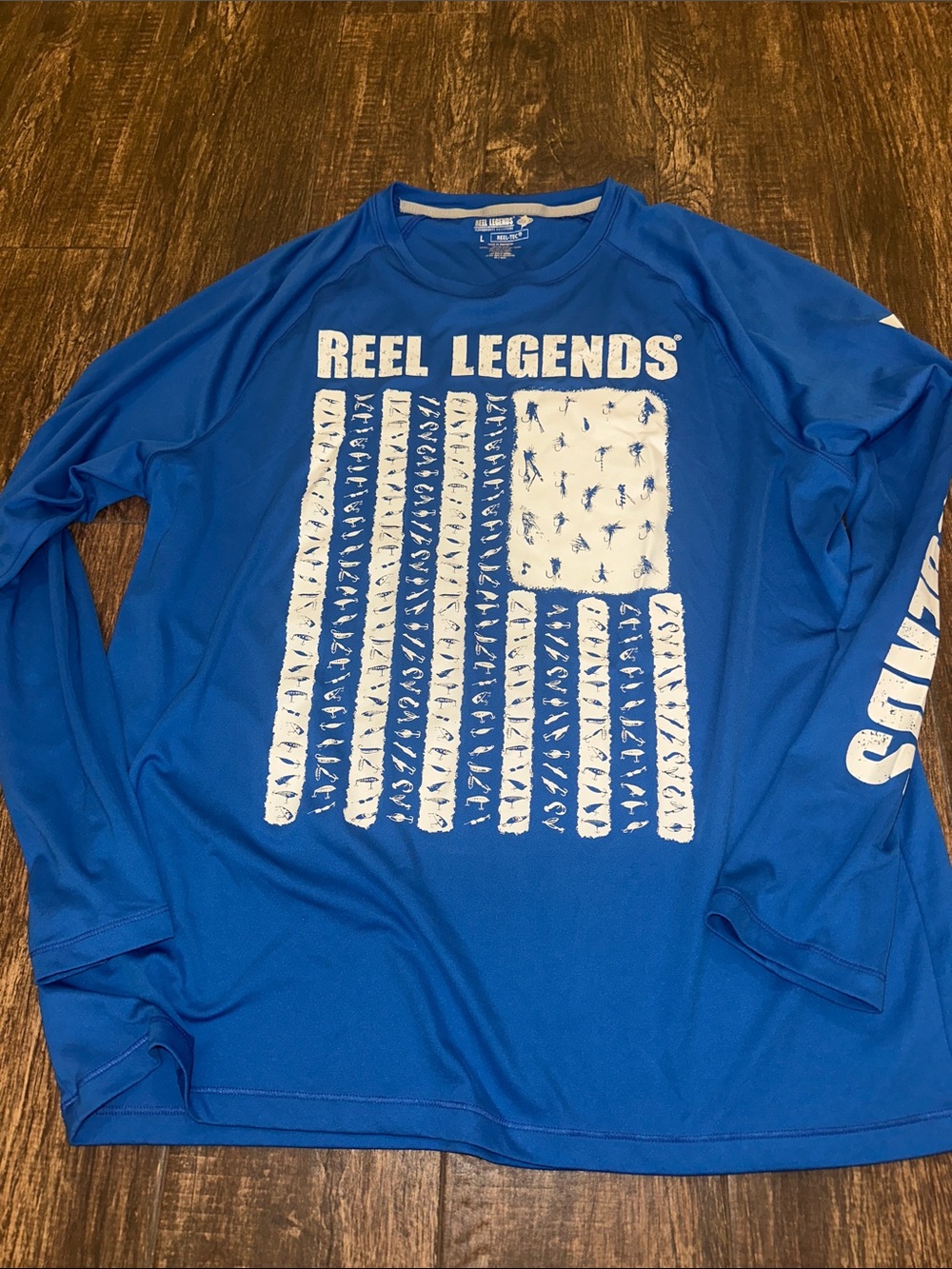Reel Legends Men’s Blue Long Sleeve Performance Fishing Shirt Size Large